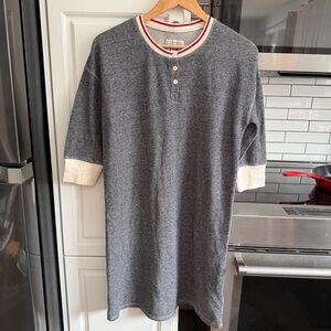 Roots Cabin Waffle Knit Henley Dress Sz M